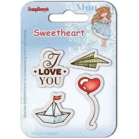 Stemple akrylowe ScrapBerry's 7cm, Sweetheart